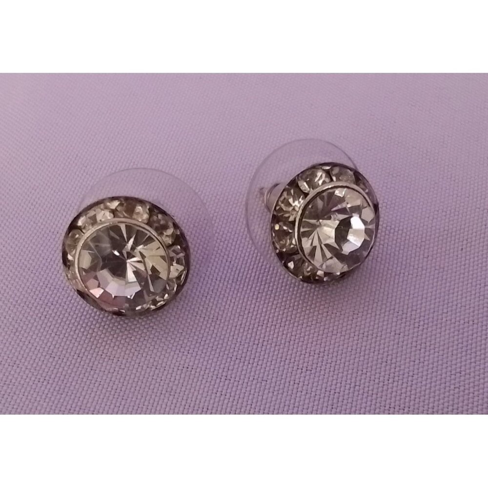 Sparkling Faceted Rhinestone Stud Earrings